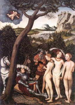 ヌード Painting - パリの審判 1528 年の宗教的なルーカス・クラナハ長老のヌード